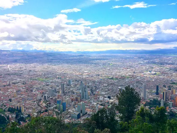 view of Bogota, Colombia from Montserrate