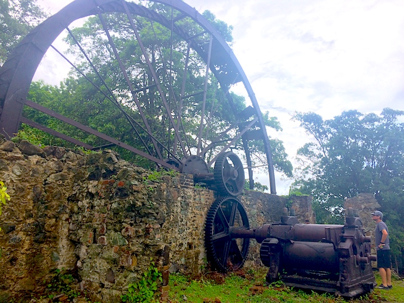 Huge old waterwheel abandoned in Speyside, Tobago.