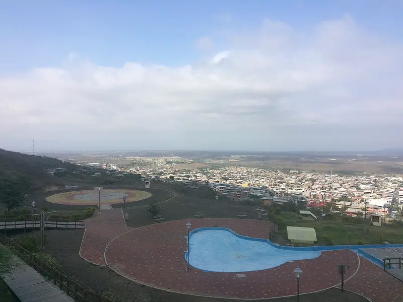 View over Montecristi town from the top of the town park, Ecuador.