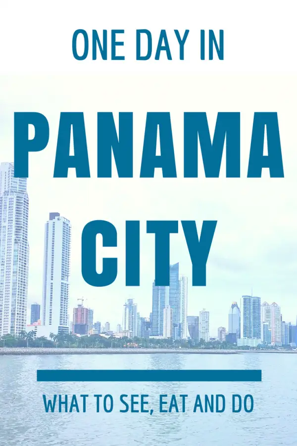 Panama City skyline across water. One day in Panama City, Panama.
