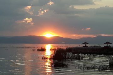 sunset over Lake Chapala, Mexico