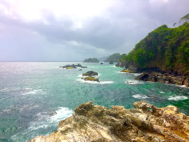 View of sea from Turtle Rock, Paria Bay hike, Trinidad