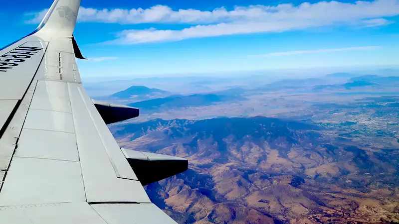 Mexico from a plane.