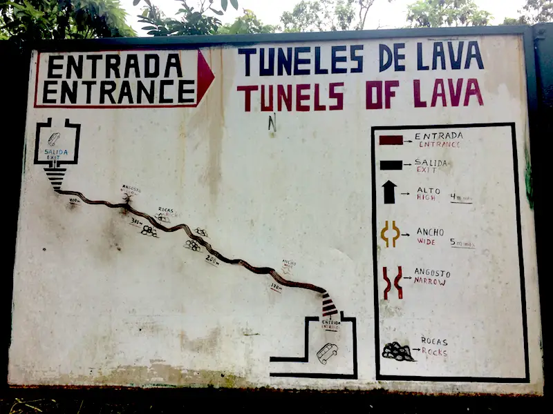 Map of lava tunnel at Rancho las Primicias, Galapagos.