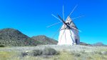 Old fashioned windmill in Cabo de Gata national park, Spain.