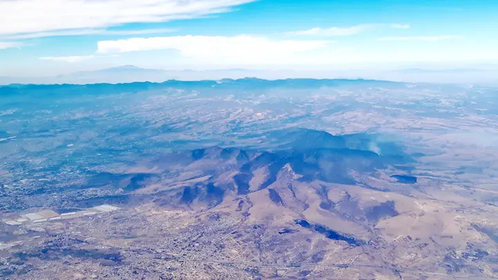 View of Mexico from the airplane