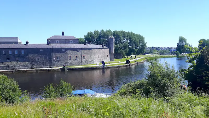 Old stone castle built on the river's edge in Enniskillen, Northern Ireland.