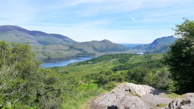 View across Killarney National Park from Lady View, Ireland.