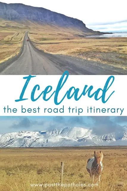 Images of Iceland scenery with text "Iceland; the best road trip itinerary