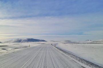 ice covered road in Iceland