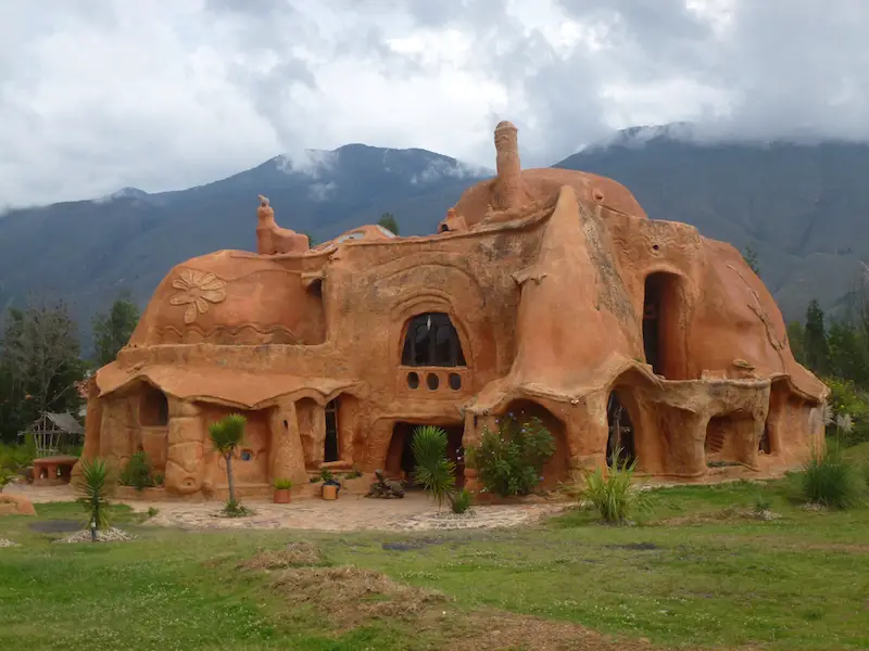 An intricate domed house made from terracotta in Villa de Leyva, Colombia.