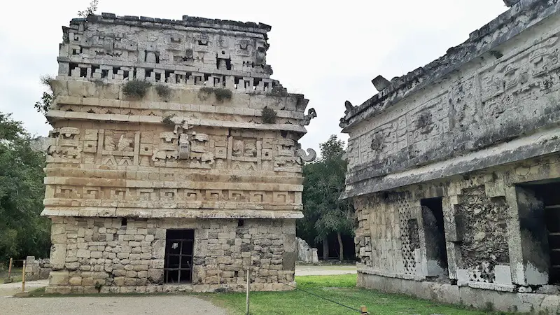 Ornately carved stone church in Chichen Itza, Mexico