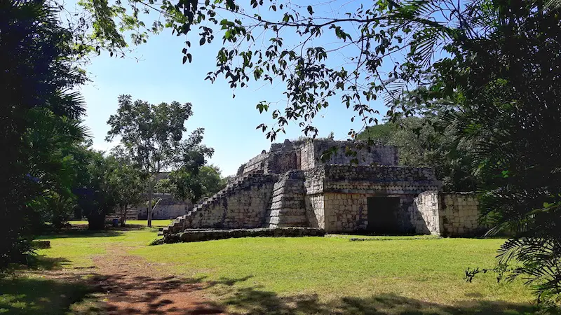 Stone temple at Ek Balam, Valladolid, Mexico.