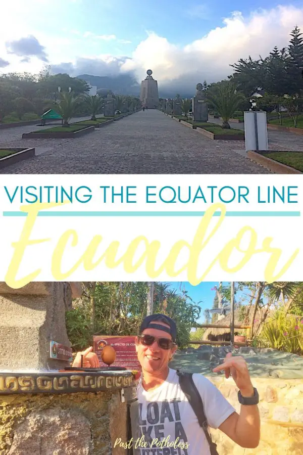 Stone monument and egg balancing experiment at equator line, Quito Ecuador.