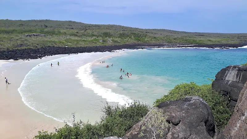 View of beautiful Puerto Chino beach in San Cristobal, Galapagos.