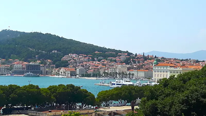 Panoramic view of Split and Marjan Hill, Croatia.
